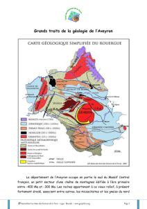 Grands traits de la géologie de l`Aveyron