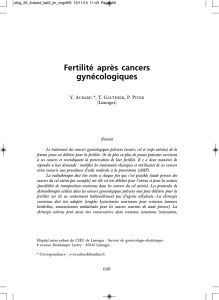 Fertilité après cancers gynécologiques
