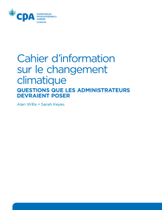 Cahier d`information sur le changement climatique