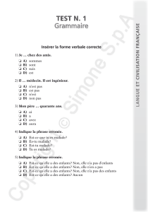 TEST n. 1 Grammaire