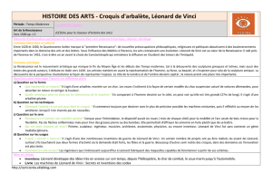 HISTOIRE DES ARTS - Croquis d`arbalète, Léonard de