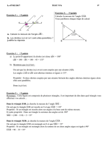 5 points Exercice 2 : / 5 points Calculer la mesure de l`angle EXR