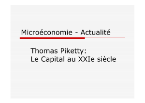 Microéconomie - Actualité Thomas Piketty: Le Capital au XXIe siècle