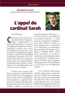 L`appel du cardinal Sarah