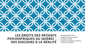 Les droits des patients psychiatriques au Québec : des discours à la