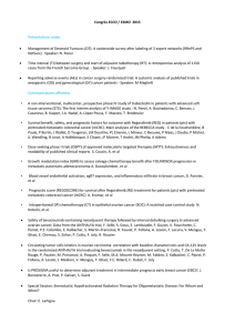 Congrès ECCO / ESMO 2015 Présentations orales • Management of