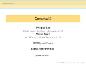 Complexité - IREM Clermont