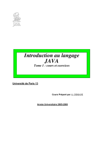 Introduction au langage JAVA Tome 1