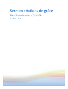 Sermon : Actions de grâce