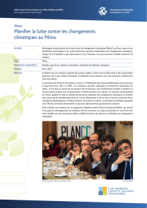 Planifier la lutte contre les changements climatiques au Pérou