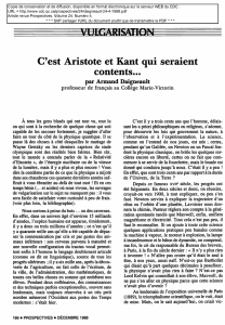 C`est Aristote et Kant qui seraient contents... par Armand Daigneault