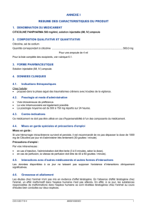 CITICOLINE PANPHARMA 500 mg/ 4ml, solution injectable (IM, IV