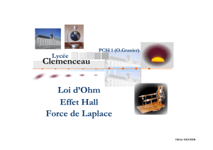 Clemenceau Loi d`Ohm Effet Hall Force de Laplace