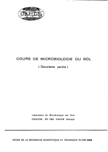 Cours de microbiologie du sol (deuxième partie) - IRD