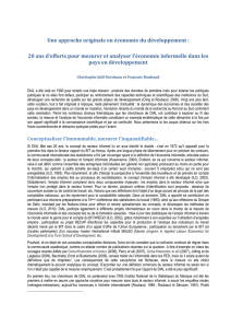 Une approche originale en économie du développement : 20 ans d