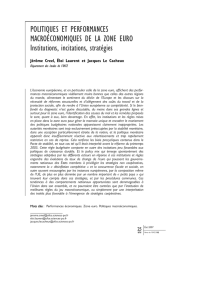 Politiques et performances macroéconomiques de la zone euro