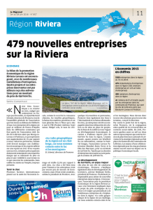 2 juin 2016, Le Régional, 479 nouvelles entreprises sur la Riviera