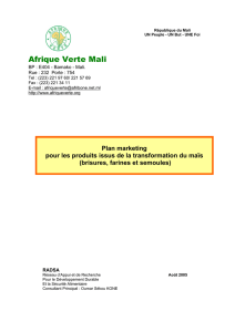 Plan marketing pour les produits issus de la