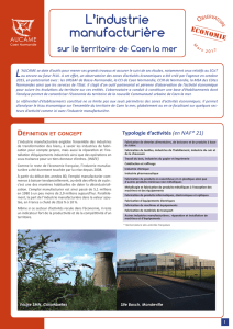 L`industrie manufacturière sur le territoire de Caen la mer