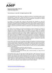 Recommandation AMF n° 2012-16 : Arrêté des comptes 2012