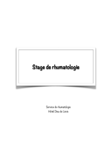 Objectifs du stage de rhumatologie