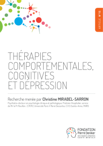 thérapies comportementales, cognitives et dépression