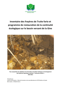 Inventaire des frayères de Truite fario et