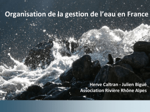 Organisation de la gestion de l`eau en France