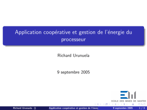 Application coopérative et gestion de l`énergie du processeur