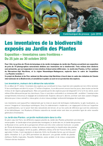 Les inventaires de la biodiversité exposés au Jardin des Plantes