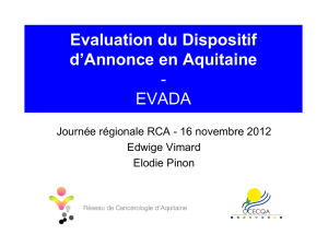 EVADA - Réseau de Cancérologie d`Aquitaine