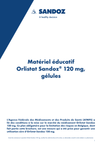Matériel éducatif Orlistat Sandoz® 120 mg, gélules