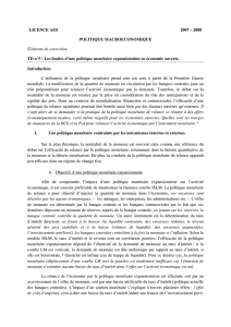 Les limites d`une politique monétaire