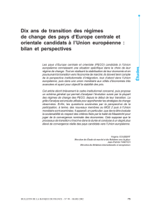Dix ans de transition des régimes de change des pays d`Europe