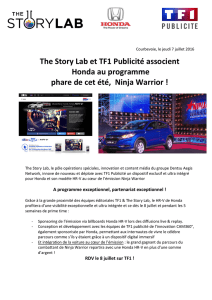 The Story Lab et TF1 Publicité associent Honda au programme
