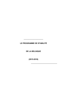 le programme de stabilité de la belgique (2015-2018)