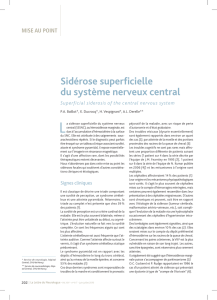 Sidérose superficielle du système nerveux central – Superficial