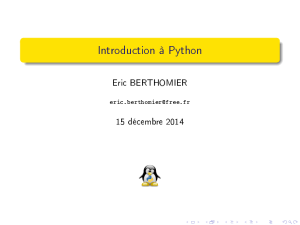 Introduction à Python - Eric Berthomier