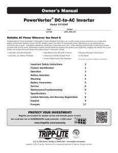 Owner`s Manual PowerVerter® DC-to-AC Inverter