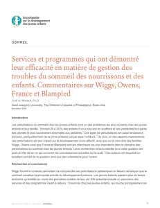 Services et programmes qui ont démontré leur efficacité en matière