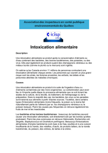 intoxications alimentaires