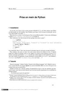 Prise en main de Python