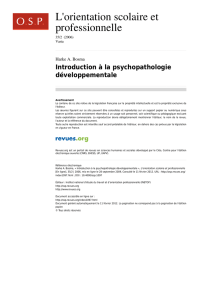 Introduction à la psychopathologie développementale