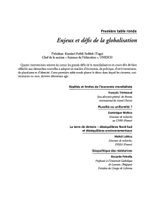 Enjeux et défis de la globalisation