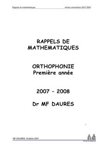 Rappel de mathématiques - Faculté de médecine de Montpellier