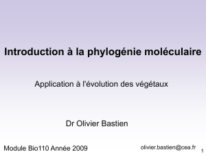 Conf O. Bastien-Phylogénie Moléculaire
