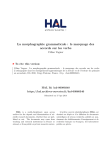 La morphographie grammaticale : le marquage des - Hal-SHS