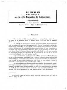 Le merlan (Gadus merlangus L.) de la côte française de l