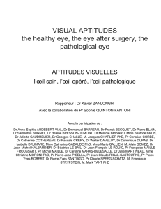VISUAL APTITUDES the healthy eye, the eye after