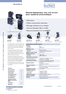Electro-distributeur 3/2, 5/2 et 5/3 pour système pneumatique